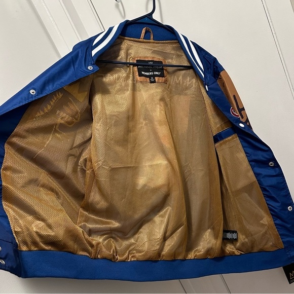 Members Only X Jean Michel Basquiat Varsity Bomber Jacket M Mona Lisa blue - Picture 3 of 10